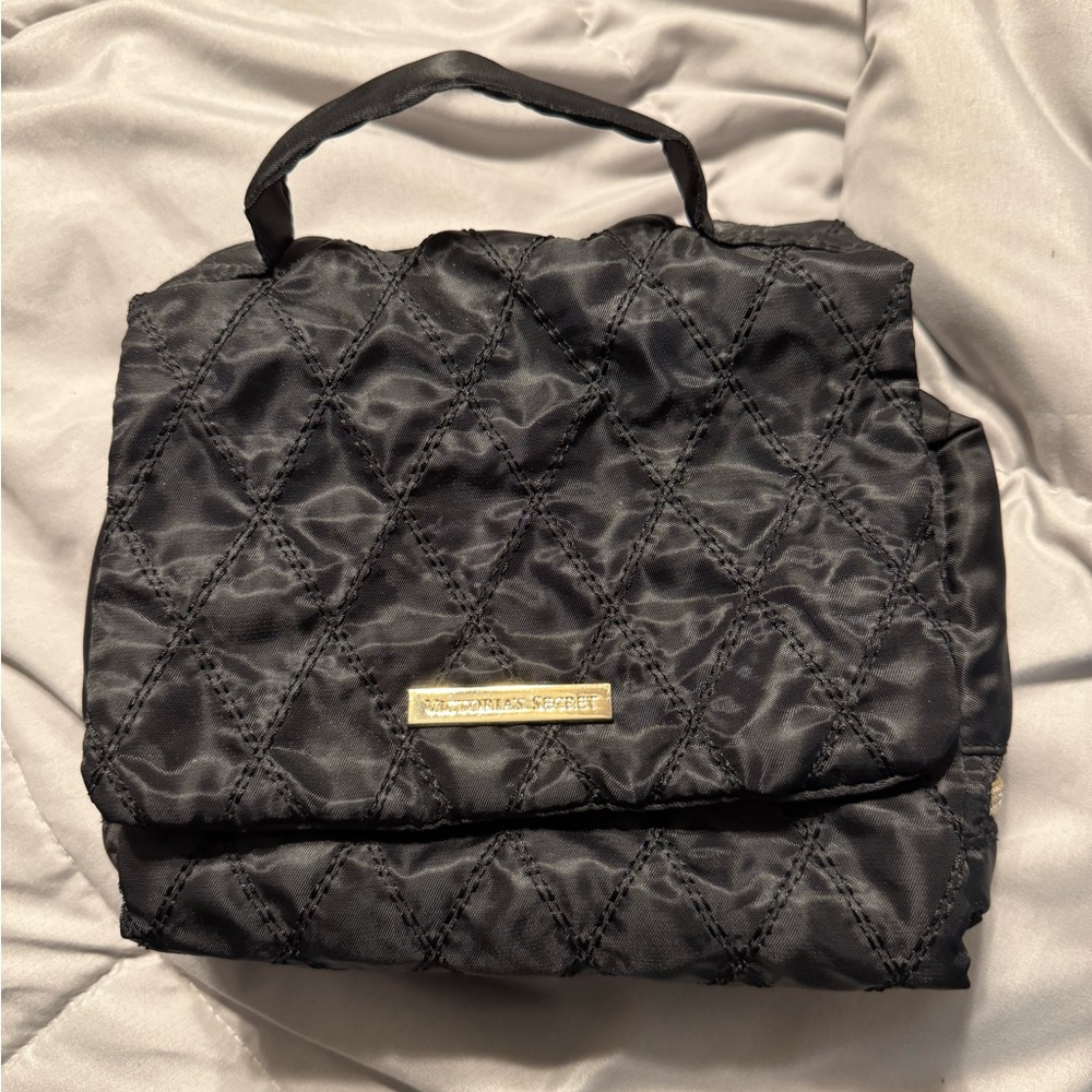 Victoria's Secret Black Quilted Cosmetic Bag